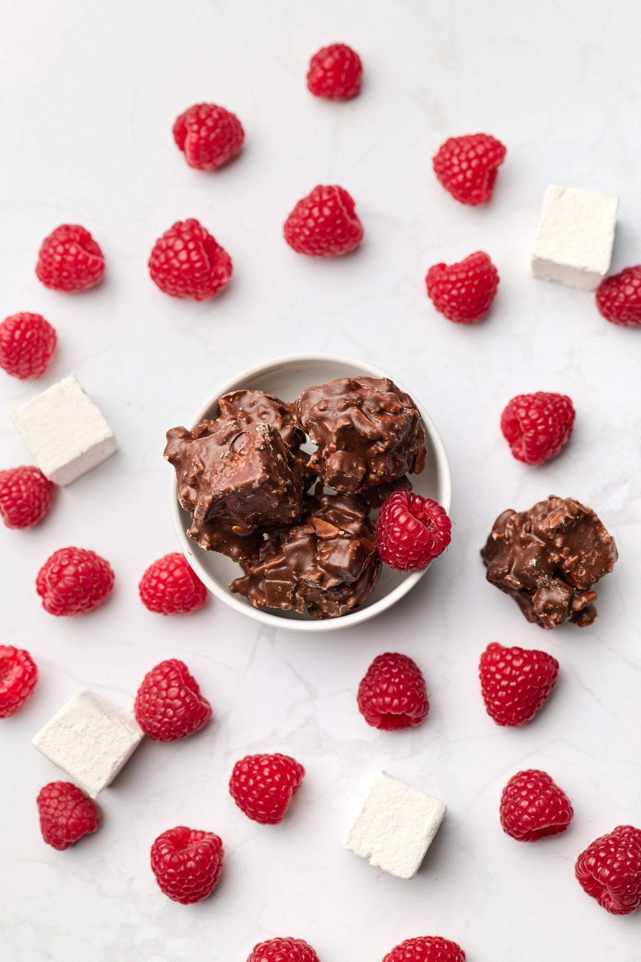 Rocky Road Bites | Raspberry | French Milk Chocolate | 42% Cacao | 100g